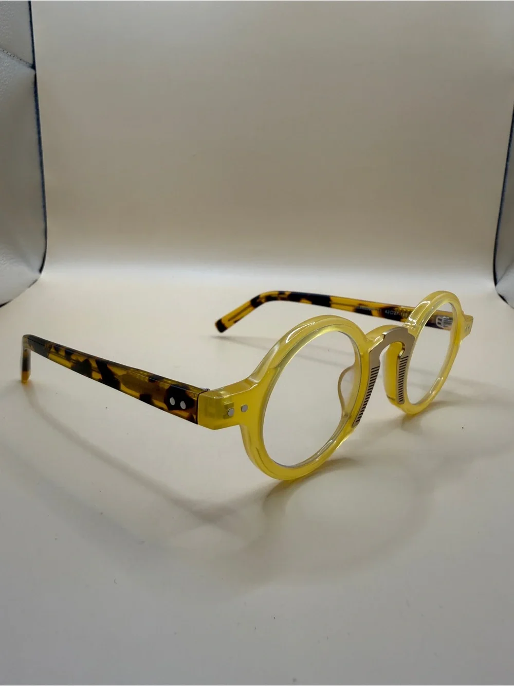 ZEELOOL Yellow Round Eyeglasses, No prescription